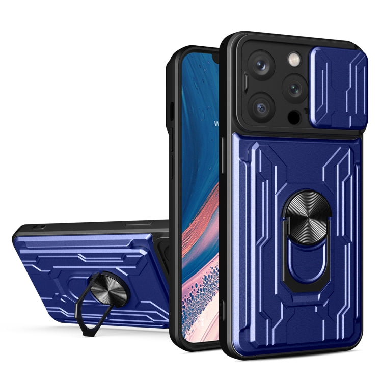 Sliding Camshield TPU+PC Phone Case with Card Slot, For iPhone 16, For iPhone 15 Pro Max, For iPhone 15 Pro