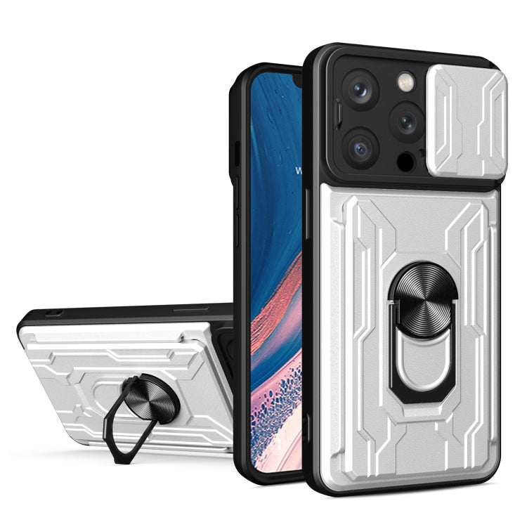 Sliding Camshield TPU+PC Phone Case with Card Slot, For iPhone 15 Pro, For iPhone 15 Plus, For iPhone 15