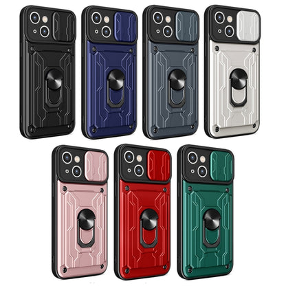 Sliding Camshield TPU+PC Phone Case with Card Slot, For iPhone 15 Plus, For iPhone 15