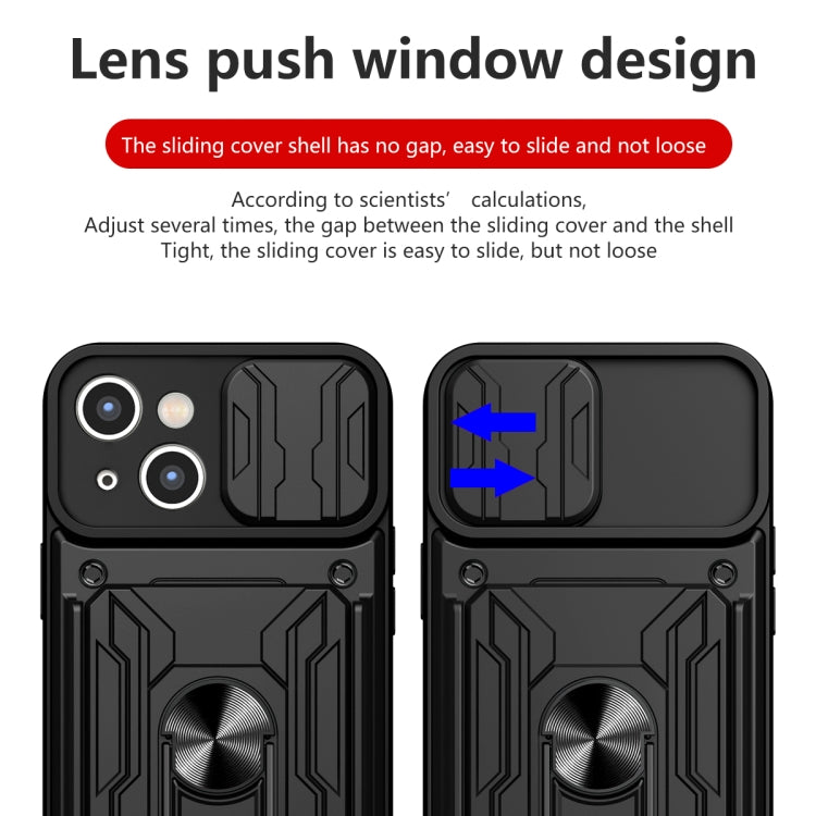 Sliding Camshield TPU+PC Phone Case with Card Slot, For iPhone 15 Plus, For iPhone 15