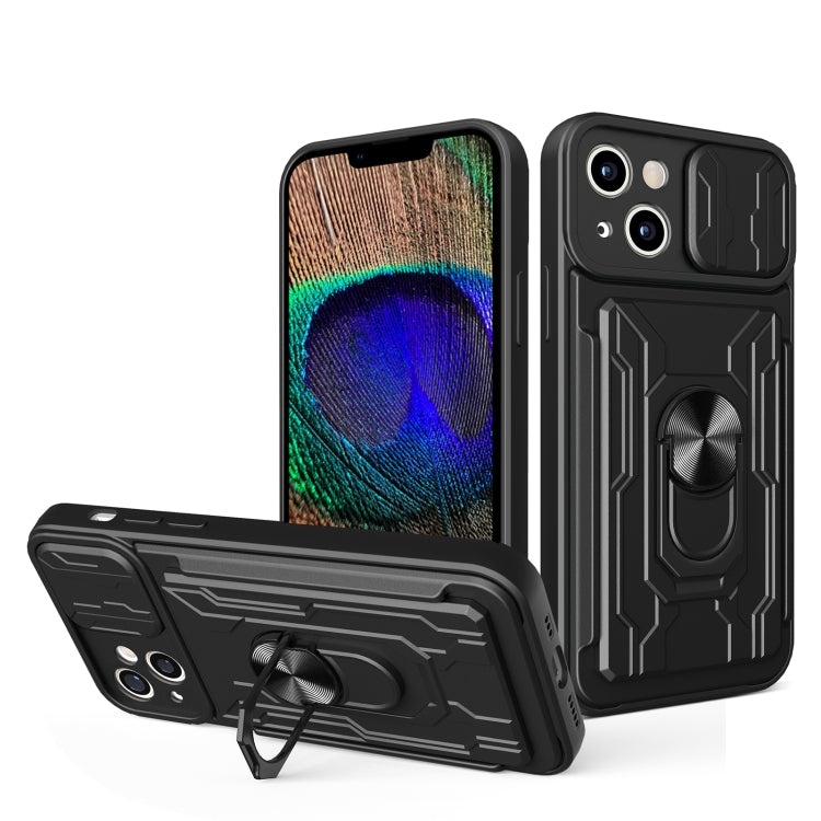 Sliding Camshield TPU+PC Phone Case with Card Slot, For iPhone 15 Pro, For iPhone 15 Plus, For iPhone 15