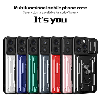 Sliding Camshield TPU+PC Phone Case with Card Slot, For iPhone 16 Pro Max, For iPhone 16 Pro, For iPhone 16 Plus