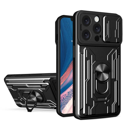 Sliding Camshield TPU+PC Phone Case with Card Slot, For iPhone 16 Pro Max, For iPhone 16 Pro, For iPhone 16 Plus