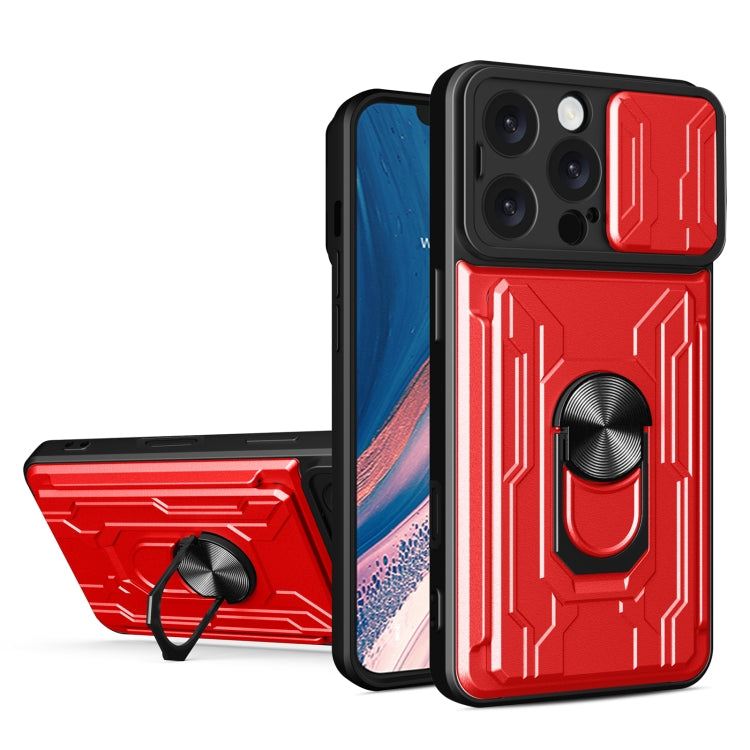 Sliding Camshield TPU+PC Phone Case with Card Slot, For iPhone 16 Pro Max, For iPhone 16 Pro, For iPhone 16 Plus