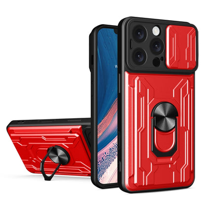 Sliding Camshield TPU+PC Phone Case with Card Slot, For iPhone 16 Pro Max, For iPhone 16 Pro, For iPhone 16 Plus