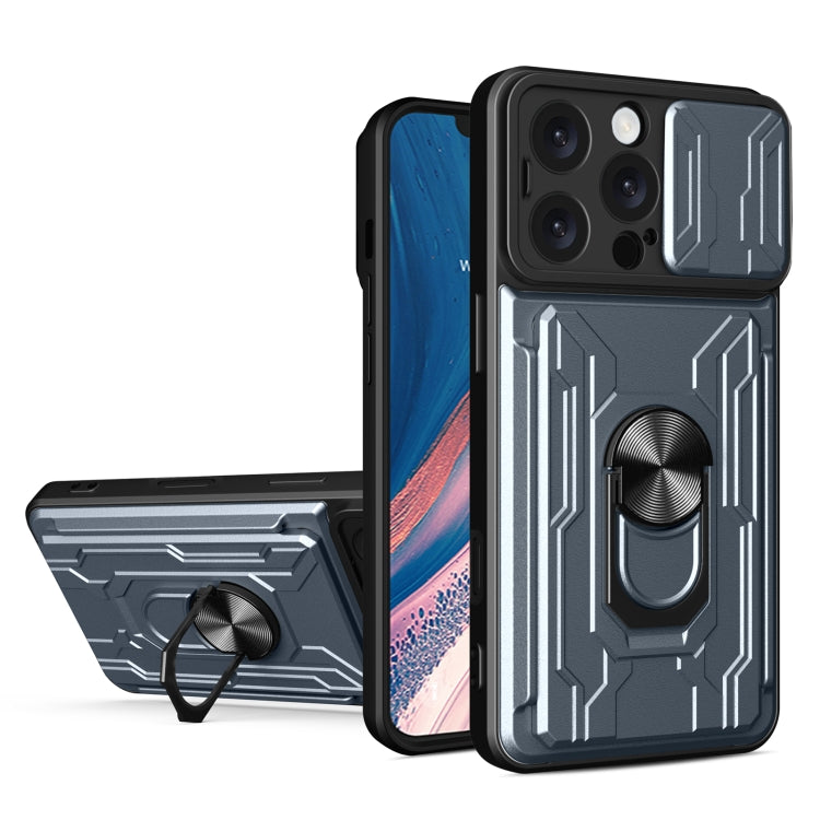 Sliding Camshield TPU+PC Phone Case with Card Slot, For iPhone 17, For iPhone 16 Pro Max, For iPhone 16 Pro