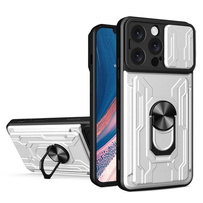 Sliding Camshield TPU+PC Phone Case with Card Slot, For iPhone 16 Pro Max, For iPhone 16 Pro, For iPhone 16 Plus