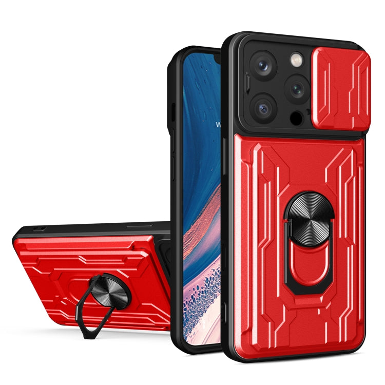 Sliding Camshield TPU+PC Phone Case with Card Slot, For iPhone 17, For iPhone 16 Pro Max, For iPhone 16 Pro