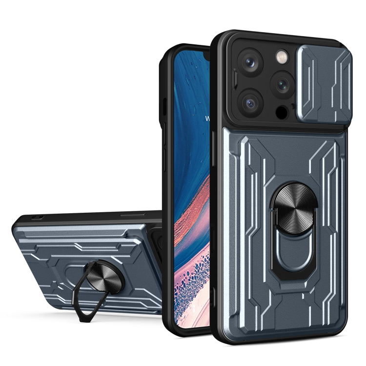 Sliding Camshield TPU+PC Phone Case with Card Slot, For iPhone 16 Pro Max, For iPhone 16 Pro, For iPhone 16 Plus