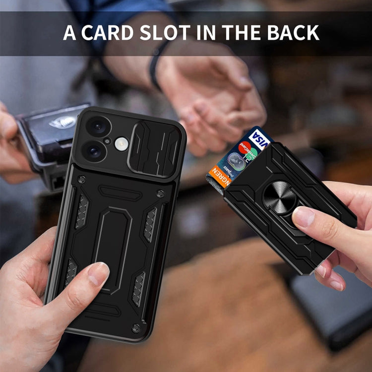 Sliding Camshield TPU+PC Phone Case with Card Slot, For iPhone 16 Plus, For iPhone 16, For iPhone 15 Pro Max