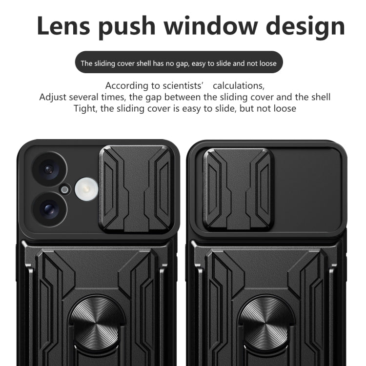 Sliding Camshield TPU+PC Phone Case with Card Slot, For iPhone 16, For iPhone 15 Pro Max, For iPhone 15 Pro