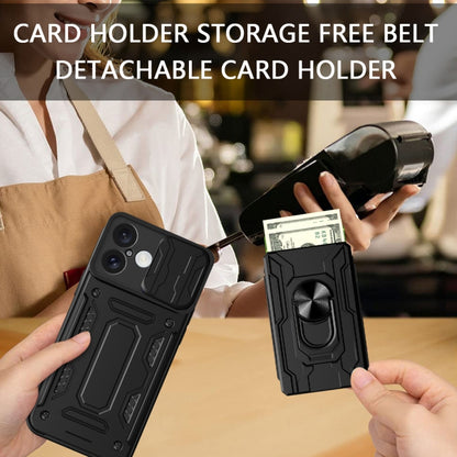 Sliding Camshield TPU+PC Phone Case with Card Slot, For iPhone 16, For iPhone 15 Pro Max, For iPhone 15 Pro