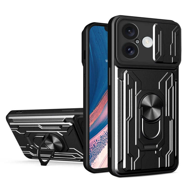 Sliding Camshield TPU+PC Phone Case with Card Slot, For iPhone 16 Plus, For iPhone 16, For iPhone 15 Pro Max
