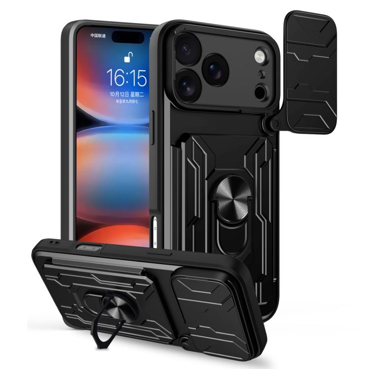 Sliding Camshield TPU+PC Phone Case with Card Slot, For iPhone 17e / 16e, For iPhone 17 Pro Max, For iPhone 17 Pro