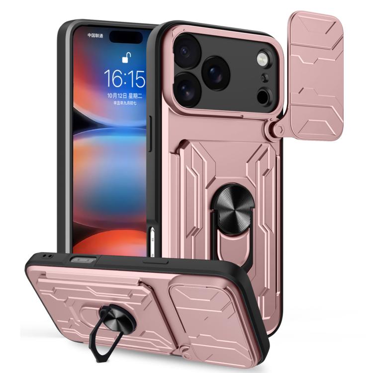 Sliding Camshield TPU+PC Phone Case with Card Slot, For iPhone 17e / 16e, For iPhone 17 Pro Max, For iPhone 17 Pro