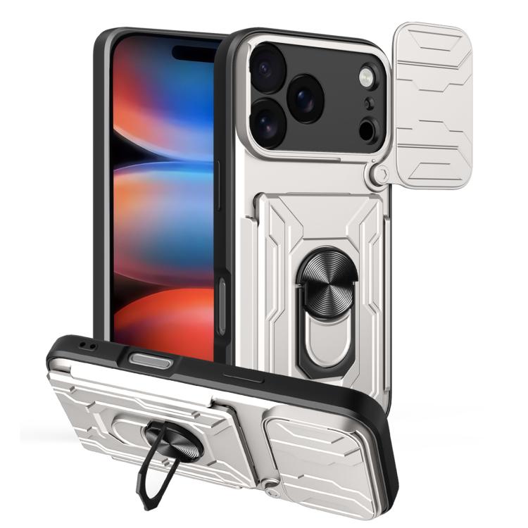 Sliding Camshield TPU+PC Phone Case with Card Slot, For iPhone 17e / 16e, For iPhone 17 Pro Max, For iPhone 17 Pro