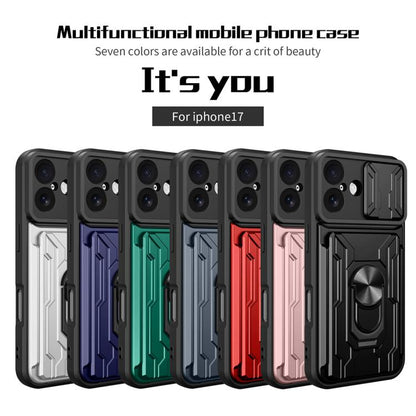 Sliding Camshield TPU+PC Phone Case with Card Slot, For iPhone 17, For iPhone 16 Pro Max, For iPhone 16 Pro
