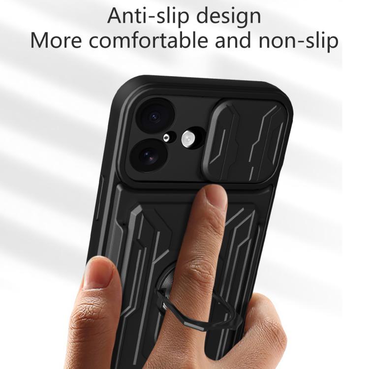 Sliding Camshield TPU+PC Phone Case with Card Slot, For iPhone 17, For iPhone 16 Pro Max, For iPhone 16 Pro
