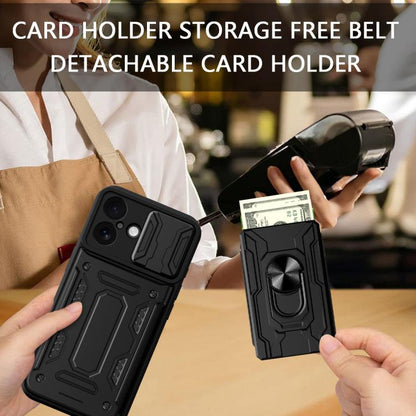 Sliding Camshield TPU+PC Phone Case with Card Slot, For iPhone 17, For iPhone 16 Pro Max, For iPhone 16 Pro