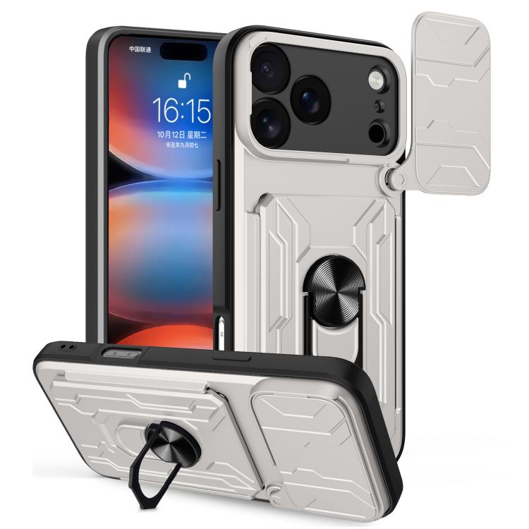 Sliding Camshield TPU+PC Phone Case with Card Slot, For iPhone 18 Pro, For iPhone 18 Pro Max, For iPhone 17e / 16e