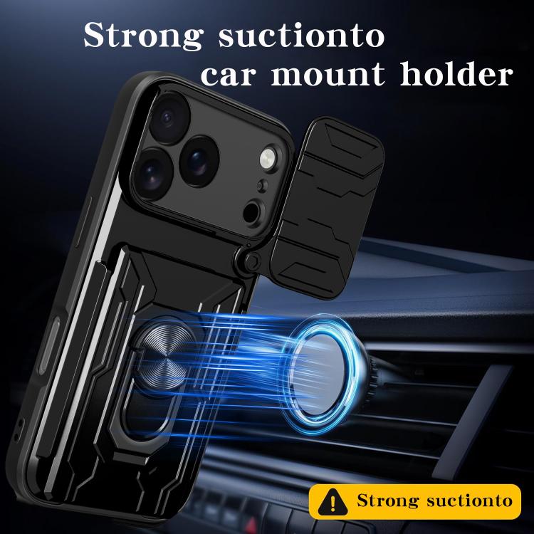 Sliding Camshield TPU+PC Phone Case with Card Slot, For iPhone 18 Pro, For iPhone 18 Pro Max, For iPhone 17e / 16e