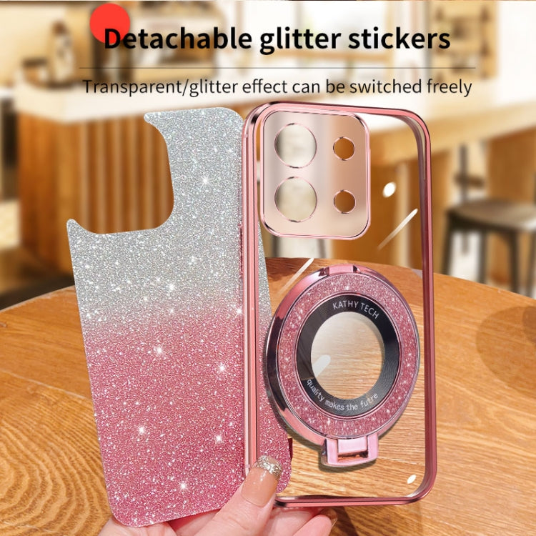 Plated Gradient Glitter Round Holder TPU Phone Case
