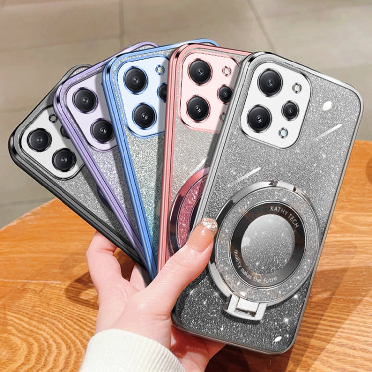 Plated Gradient Glitter Round Holder TPU Phone Case