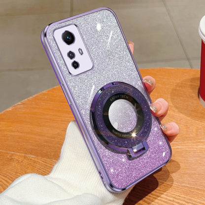 Plated Gradient Glitter Round Holder TPU Phone Case