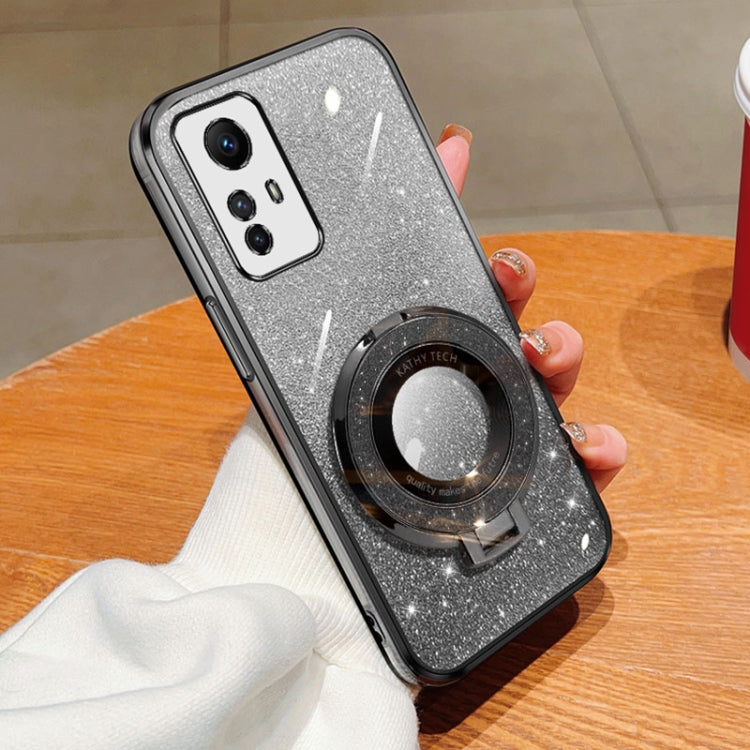 Plated Gradient Glitter Round Holder TPU Phone Case