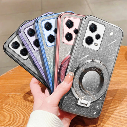 Plated Gradient Glitter Round Holder TPU Phone Case