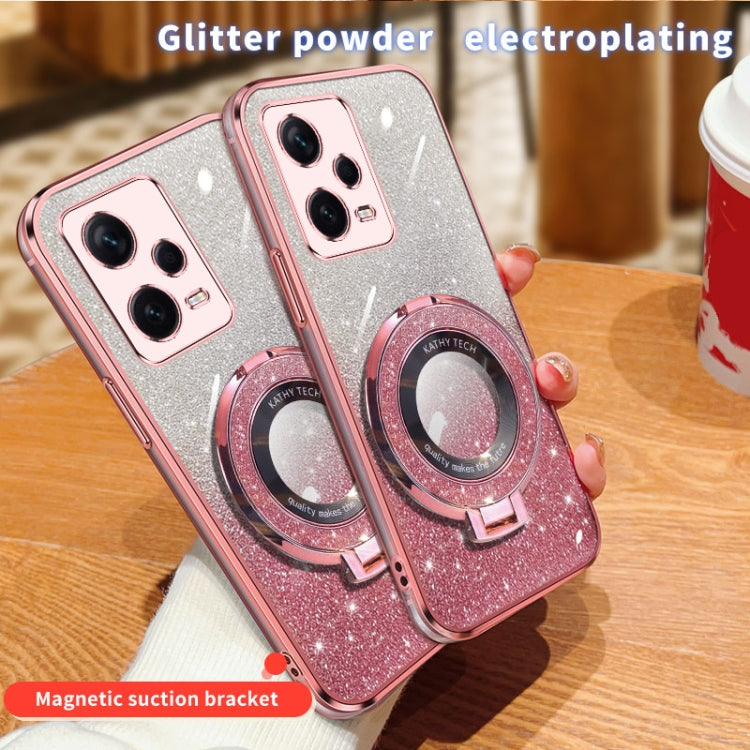 Plated Gradient Glitter Round Holder TPU Phone Case