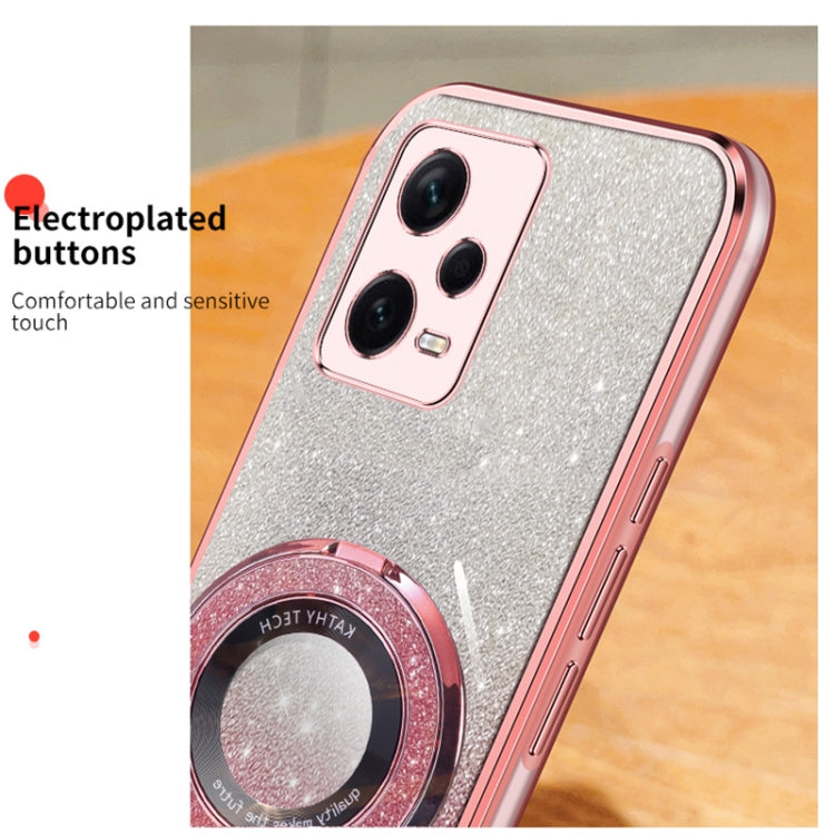 Plated Gradient Glitter Round Holder TPU Phone Case