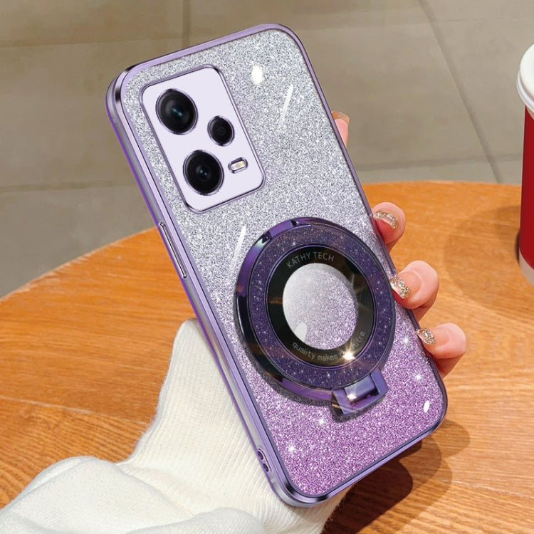 Plated Gradient Glitter Round Holder TPU Phone Case