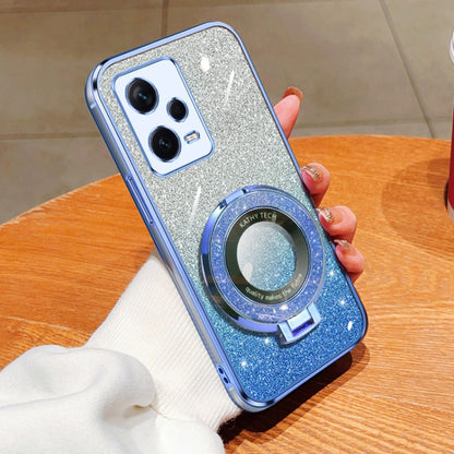 Plated Gradient Glitter Round Holder TPU Phone Case