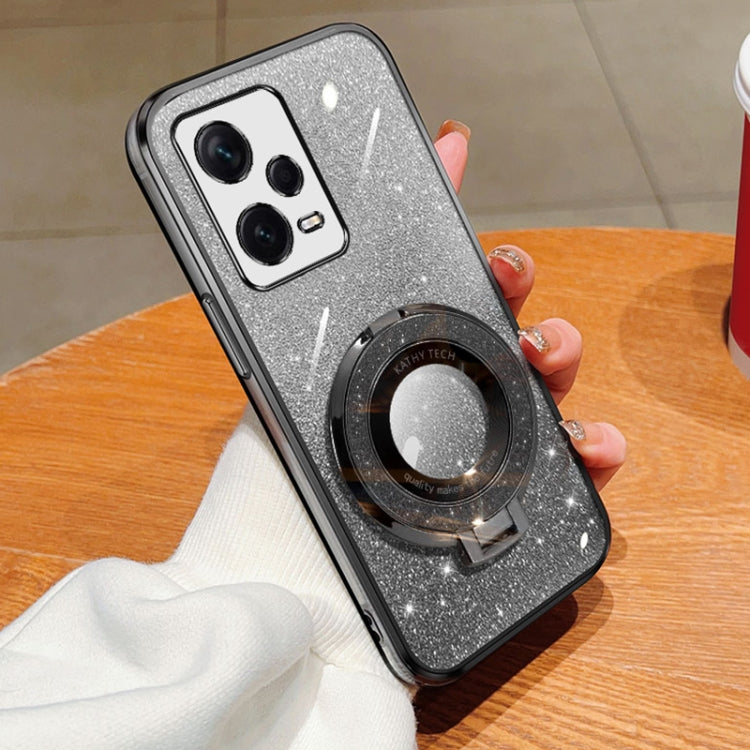 Plated Gradient Glitter Round Holder TPU Phone Case