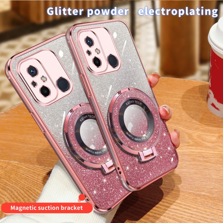 Plated Gradient Glitter Round Holder TPU Phone Case