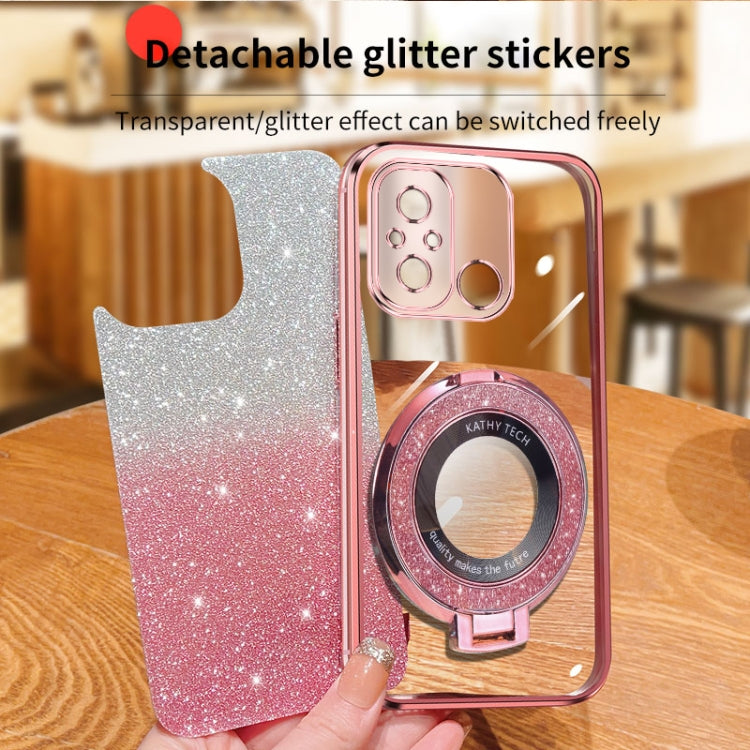 Plated Gradient Glitter Round Holder TPU Phone Case