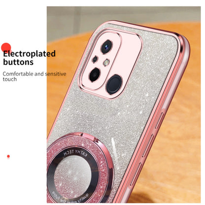 Plated Gradient Glitter Round Holder TPU Phone Case