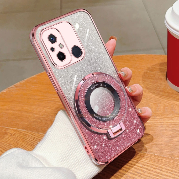 Plated Gradient Glitter Round Holder TPU Phone Case