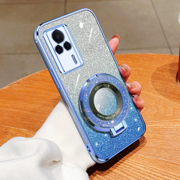 Plated Gradient Glitter Round Holder TPU Phone Case