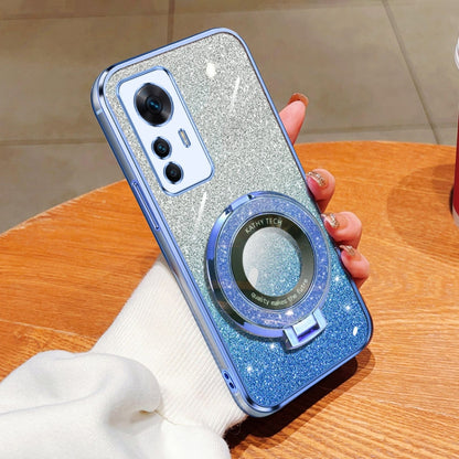 Plated Gradient Glitter Round Holder TPU Phone Case