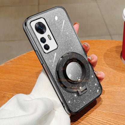 Plated Gradient Glitter Round Holder TPU Phone Case