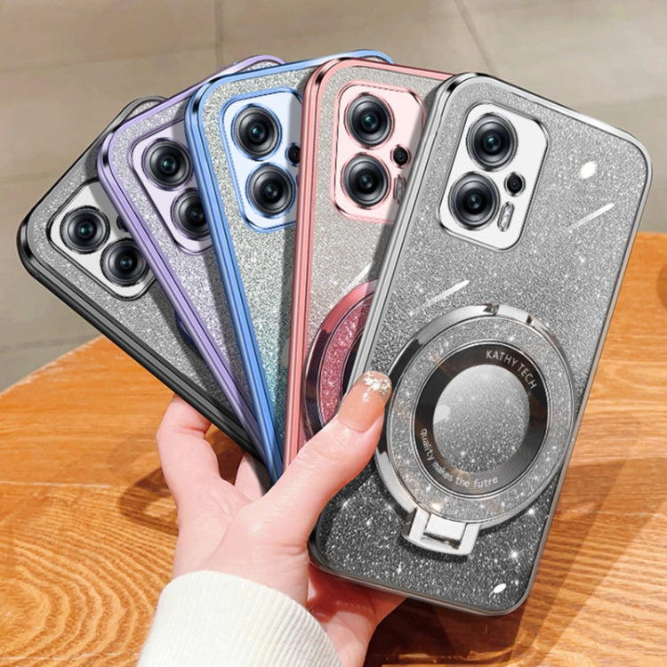 Plated Gradient Glitter Round Holder TPU Phone Case