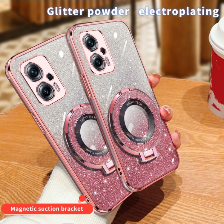 Plated Gradient Glitter Round Holder TPU Phone Case