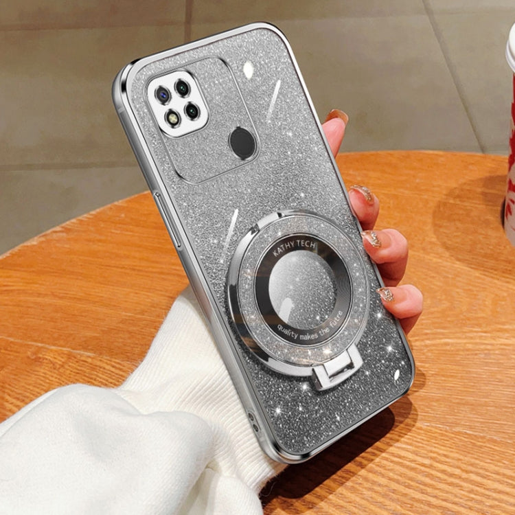 Plated Gradient Glitter Round Holder TPU Phone Case