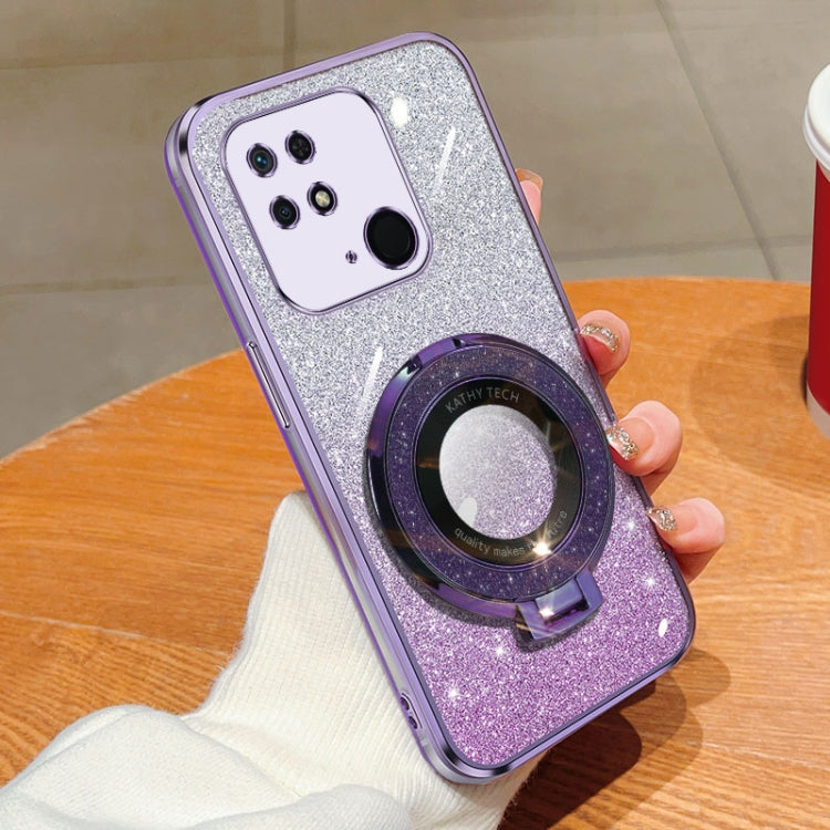 Plated Gradient Glitter Round Holder TPU Phone Case