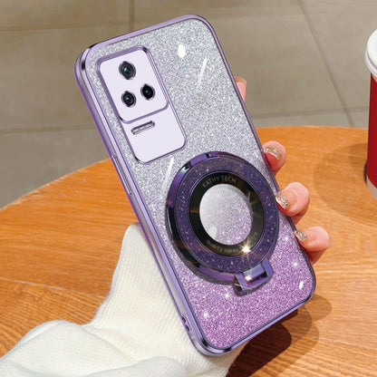 Plated Gradient Glitter Round Holder TPU Phone Case