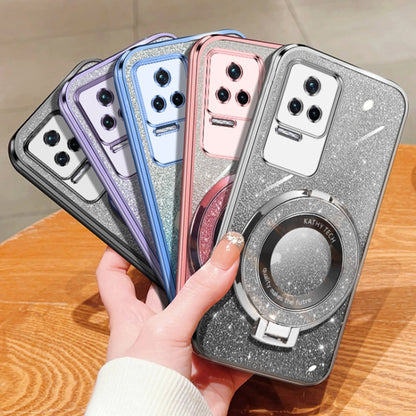 Plated Gradient Glitter Round Holder TPU Phone Case