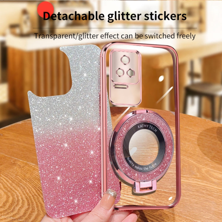 Plated Gradient Glitter Round Holder TPU Phone Case