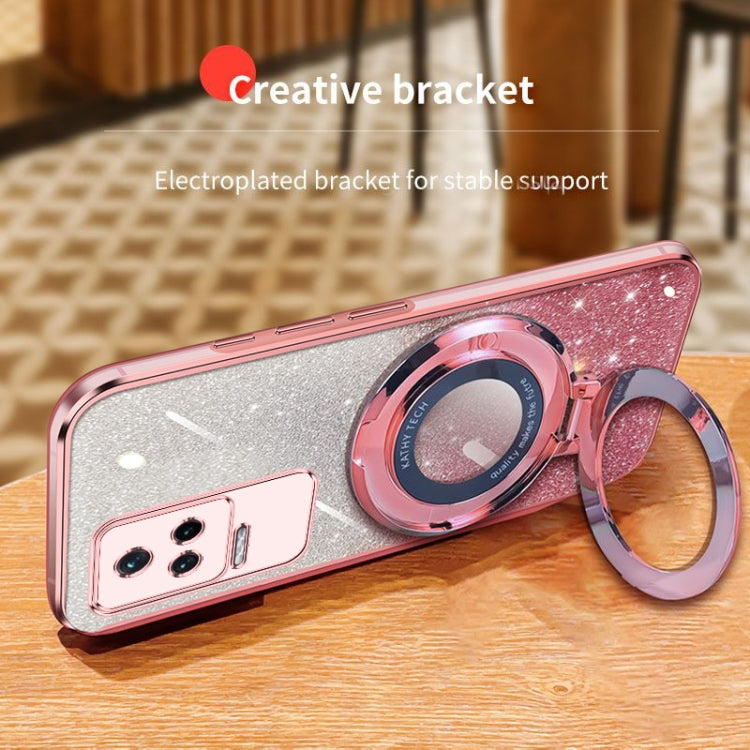 Plated Gradient Glitter Round Holder TPU Phone Case